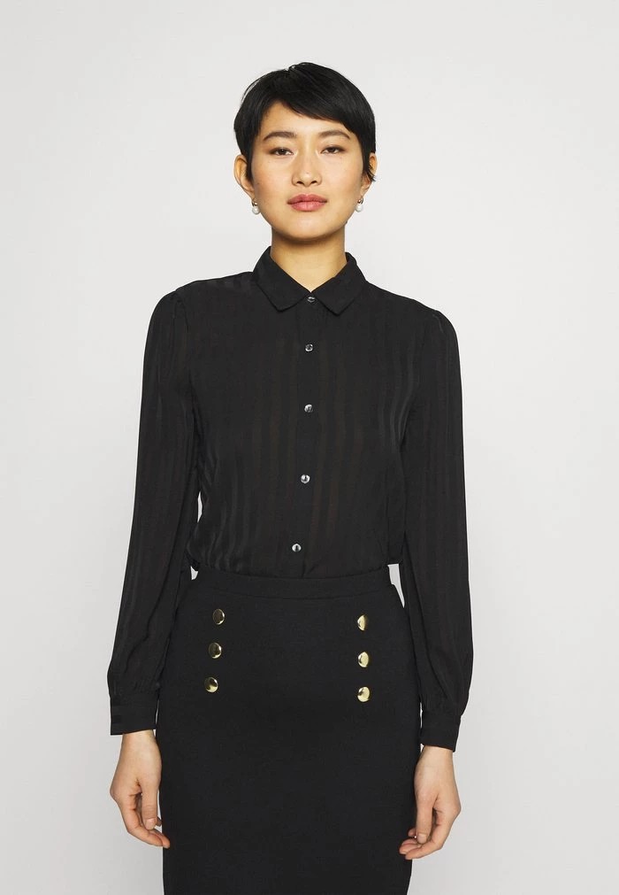 Chemise ANNA FIELD Anna Field Semi Sheer Blouse Noir Femme | FAP-1209322